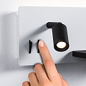 Paulmann reading lamp SERRA LED with USB connection, right IP20, black, white dimmable