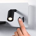 Paulmann reading lamp SERRA LED with USB connection, left IP20, black, white dimmable
