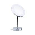 Paulmann mirror with lighting MASUA IP44 - 3X ZOOM 3-fold, round, CCT Switch, with plug, adjustable IP44 / IP20, chrome 