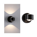 battery wall luminaire ZORIK UP&DOWN with USB connection, with lens optics, magnetic mounting IP44, black dimmable