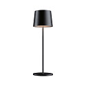 battery table lamp GILO USB-C up / down, with USB connection, set back, with touch dimmer IP44, black matt dimmable