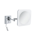 Paulmann Miroir avec �clairage JORA LED angulaire, avec interrupteur, avec bras articul�, CCT Switch, avec prise de courant IP44