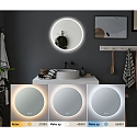 Paulmann Miroir avec �clairage MIRRA LED � 60CM rond, CCT Switch, avec variateur tactile, avec fonction chauffante IP44