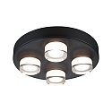 Luminaire de plafond KAME � 250MM 4 flammes, rond, commutable IP44, mat, noir �clatant 