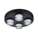 Paulmann Luminaire de plafond KAME � 250MM 4 flammes, rond, commutable IP44, mat, noir �clatant 