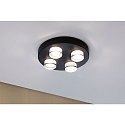 Paulmann Luminaire de plafond KAME � 250MM 4 flammes, rond, commutable IP44, mat, noir �clatant 