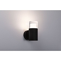 Paulmann Luminaire mural KAME SINGLE � 1 flamme, cylindrique, commutable IP44, mat, noir �clatant 