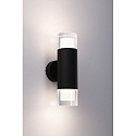 Paulmann Luminaire mural KAME DOUBLE � 2 flammes, cylindrique, commutable IP44, mat, noir �clatant 