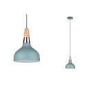 Luminaire à suspension NEORDIC JUNA à 1 flamme E14, vert clair, bois, cuivre gradable
