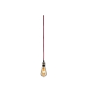 Paulmann Luminaire à suspension NEORDIC ELDAR avec interrupteur, avec prise de courant E27, nickel brossé, rouge gradable