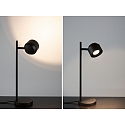 Paulmann table lamp PURIC PANE I 1 flame, rotatable, tiltable IP20, black dimmable