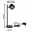 Paulmann table lamp PURIC PANE I 1 flame, rotatable, tiltable IP20, black dimmable