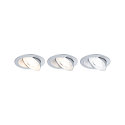Paulmann spot AUMUS round, set of 3 IP20, chrome matt dimmable