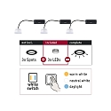 Paulmann Module LED CHOOSE WHITESWITCH LED conducteur inclus, CCT Switch, lot de 3 IP20, satin 