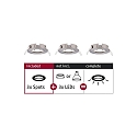 Lumi�re encastr�e CHOOSE rigide, lot de 3 IP44, fer bross� gradable