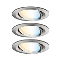 Lumi�re encastr�e NOVA PLUS COIN TW LED rond, pivotant, lot de 3, Tunable White, contr�lable par ZigBee IP23
