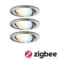 Paulmann Lumi�re encastr�e NOVA PLUS COIN TW LED rond, pivotant, lot de 3, Tunable White, contr�lable par ZigBee IP23