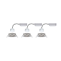Paulmann Lumi�re encastr�e NOVA PLUS COIN LED rond, pivotant, lot de 3, RGBW, contr�lable par ZigBee IP23, fer bross� gradable 7