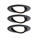 recessed luminaire NOVA PLUS COIN swivelling, set of 3 IP65, dimmable 6W 470lm 2700K CRI >80