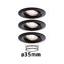 Paulmann recessed luminaire NOVA MINI COIN set of 3 IP23, 4W 310lm 2700K 38° 38° CRI >80
