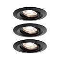 recessed luminaire NOVA MINI PLUS COIN swivelling, set of 3 IP23, black matt dimmable 4W 310lm 2700K 38° 38° CRI >80