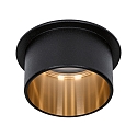 Paulmann Lumi�re encastr�e GIL COIN LED rond, rigide IP44, or, noir mat gradable 470lm 2700K CRI >80