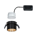 Paulmann Lumi�re encastr�e GIL COIN LED rond, rigide IP44, or, noir mat gradable 470lm 2700K CRI >80
