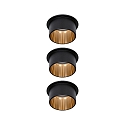 Paulmann Lumi�re encastr�e GIL COIN LED rond, rigide, lot de 3 IP44, or, noir mat gradable 470lm 2700K CRI >80