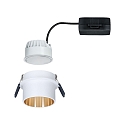 Paulmann Lumi�re encastr�e GIL COIN LED rond, rigide IP44, or, blanc mat gradable 470lm 2700K CRI >80
