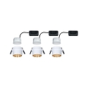 Paulmann Lumi�re encastr�e GIL COIN LED rond, rigide, lot de 3 IP44, or, blanc mat gradable 470lm 2700K CRI >80