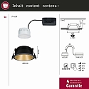 Paulmann Recessed spot LED COLE IP44, fixed, incl. LED COIN Module, 230V, 6.5W 2700K460lm 100�, 3-step dimmable, black / gold matt