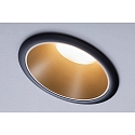 Paulmann Recessed spot LED COLE IP44, fixed, incl. LED COIN Module, 230V, 6.5W 2700K460lm 100�, 3-step dimmable, black / gold matt