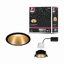 Paulmann Recessed spot LED COLE IP44, fixed, incl. LED COIN Module, 230V, 6.5W 2700K460lm 100�, 3-step dimmable, black / gold matt