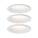 Lumi�re encastr�e CYMBAL COIN LED rigide, lot de 3 IP44, blanc mat gradable 19,4W 463lm 2700K 38� 38� CRI >80
