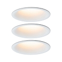 Lumi�re encastr�e CYMBAL COIN LED rigide, Dim-To-Warm, lot de 3 IP44, blanc mat gradable 19