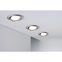 Paulmann recessed luminaire BASE swivelling, set of 3, switchable GU10 IP20, brushed iron  15W 350lm 3000K 100° 100° CRI >80