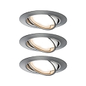 Lumi�re encastr�e BASE COIN pivotant, lot de 3, commutable IP20, fer bross�  15W 370lm 3000K 100� 100� CRI > 80