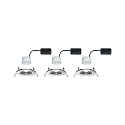 Paulmann Lumi�re encastr�e NOVA COIN LED rond, rigide, lot de 3 IP44, chrome  460lm 2700K 100� 100� CRI >80