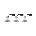 Paulmann Lumi�re encastr�e NOVA COIN LED rond, pivotant, lot de 3 Coin IP23, fer bross� gradable 19,5W 460lm 2700K 100� 100� CRI >80