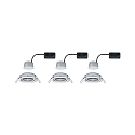 Paulmann Lumi�re encastr�e NOVA COIN LED rond, pivotant, lot de 3 Coin IP23, chrome gradable 19,5W 460lm 2700K 100� 100� CRI >80