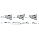 Eclairage sous meuble PIR LED angulaire, lot de 3, fer brossé  3x170lm 2700K 100° 100°