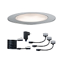 Paulmann Projecteur encastr� PLUG & SHINE FLOOR ECO lot de 3 IP65, argent gradable