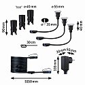 Paulmann Plug&Shine Basic set Floor Mini IP65 3x2,5W 55mm silver
