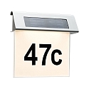 Num�ros de maison lumineux solaires SPECIAL LINE avec batterie, avec capteur de luminosit� IP44, acier inoxydable