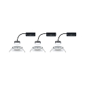 Paulmann Lumière encastrée NOVA PLUS COIN rond, lot de 3 IP23, blanc mat gradable 3x6,8W 2.700K