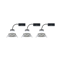 Paulmann Lumière encastrée NOVA PLUS COIN rond, pivotant, lot de 3 IP23, fer brossé gradable 3x6,8W 2.700K 38° 38°