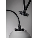 Lampe de table CLUTCH rond, contrôlable par Bluetooth, avec fonction de charge USB IP44, gris gradable