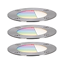 Paulmann Projecteur encastr� LED PLUG & SHINE ZIGBEE lot de 3, RGBW, contr�lable par ZigBee IP65, noir , argent gradable