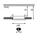 Set of 3 LED Recessed luminaire NOVA MINI with Module COIN, IP44, fixed, iron brushed