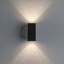 Luminaire mural d’extérieur FLAME UP & DOWN à 2 flammes, angulaire, commutable IP44, anthrazit 